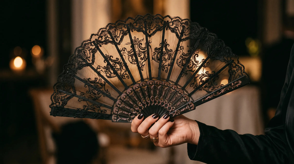 Black Folding Hand Fans: Timeless & Elegant