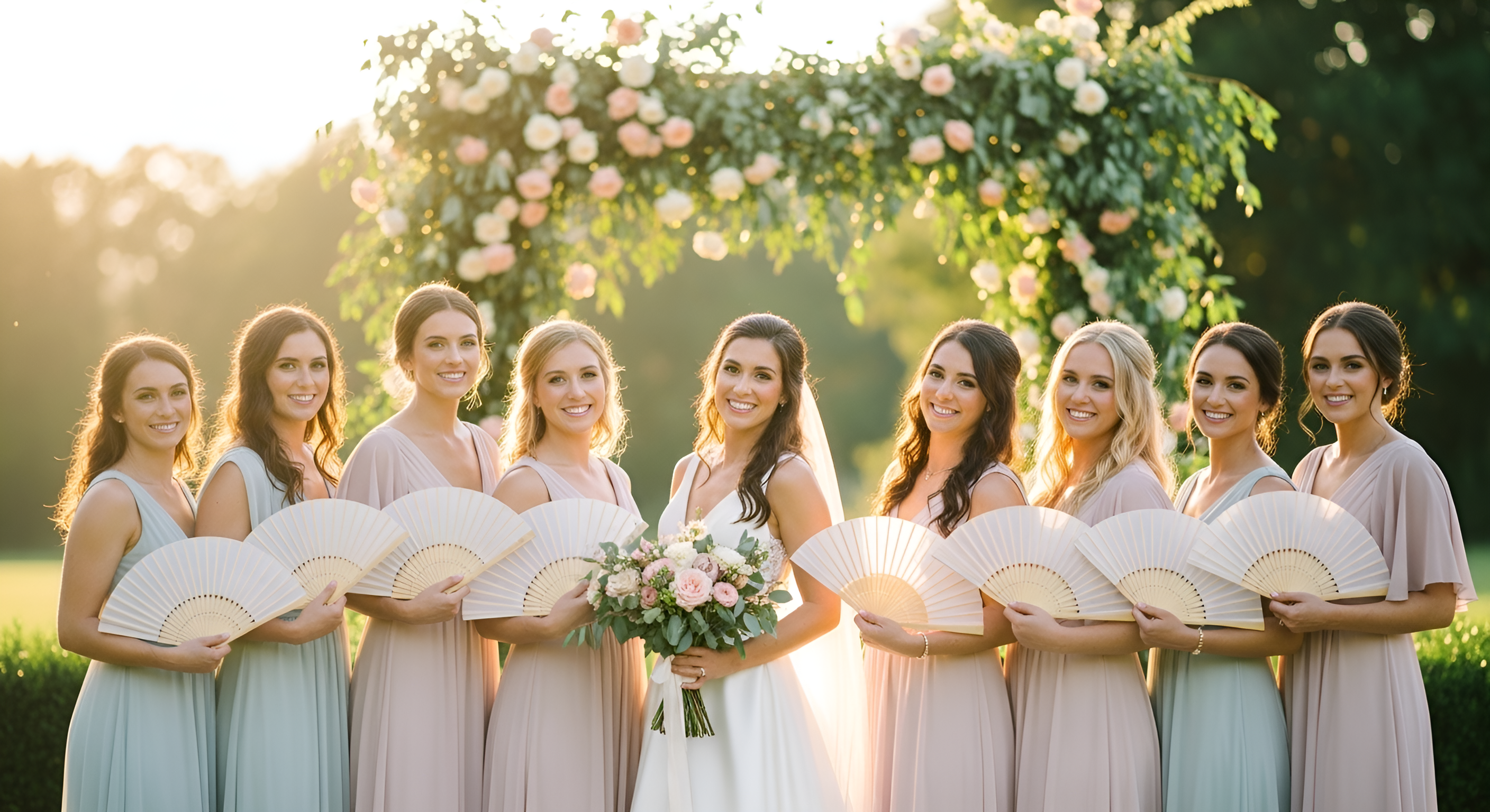 Folding Hand Fans for Bridesmaids: Style & Colour Guide