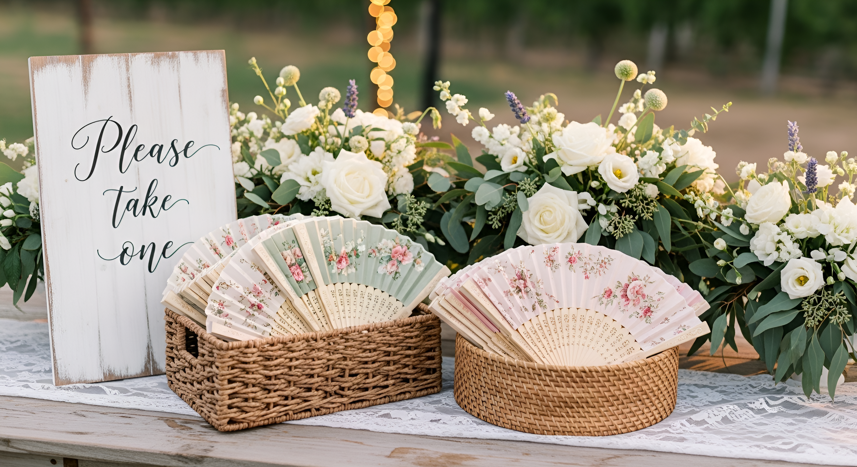 How to Display Folding Hand Fans at Wedding Venues