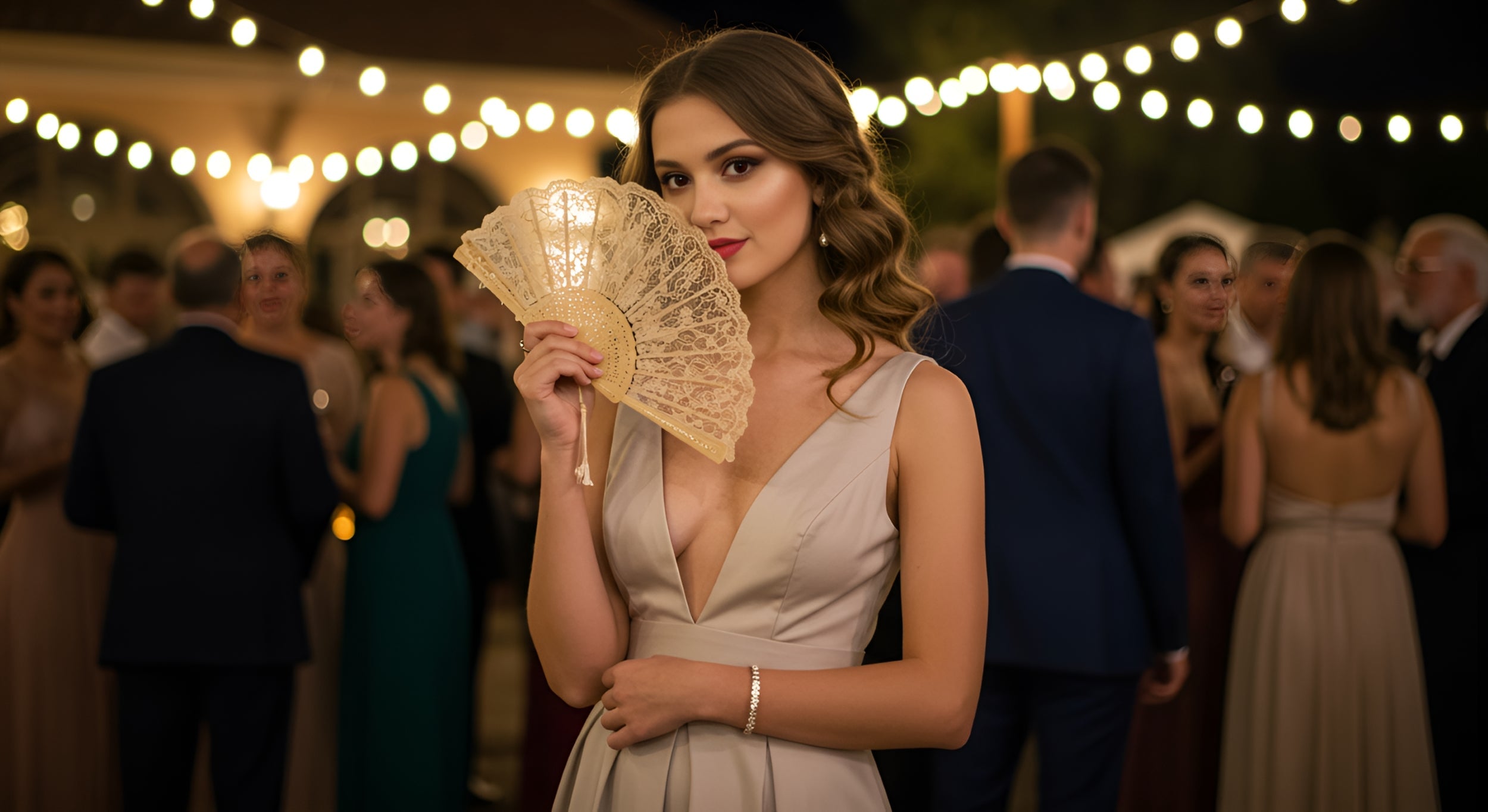 Pairing Fans with Evening Dresses for a Romantic Look