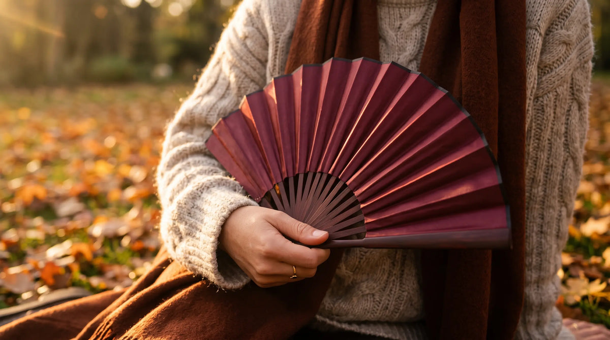 Dark-Toned Folding Fans for Autumn Fashion