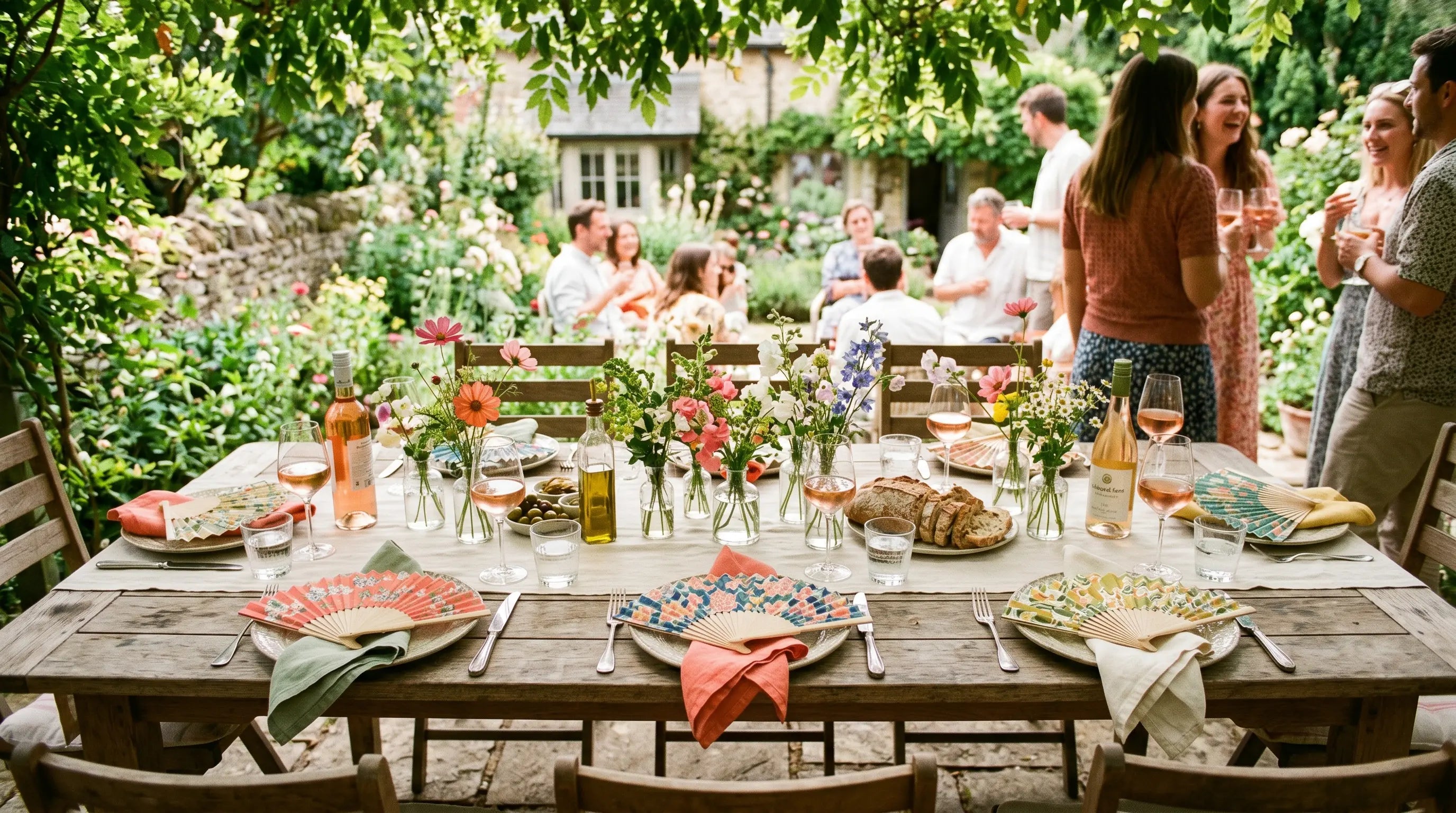 Folding Hand Fans for Garden Parties & Outdoor Dining