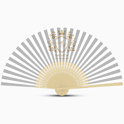 promotional white hand fan with custom logo