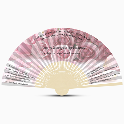 elegant wedding program hand fan