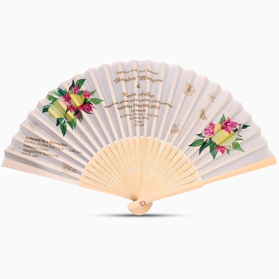elegant wedding program hand fan